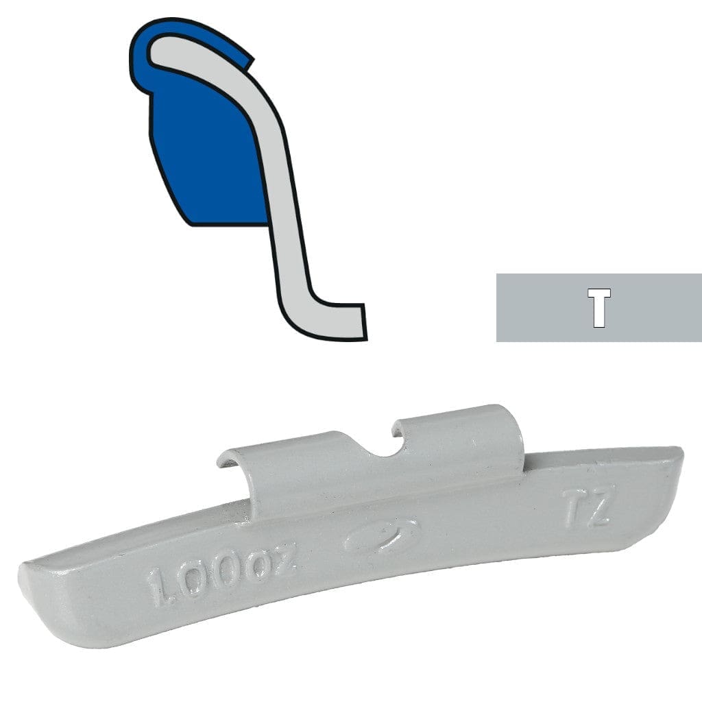 PESÉE CLIPPÉE STYLE "T" EN PLOMB PLASTIFIÉ